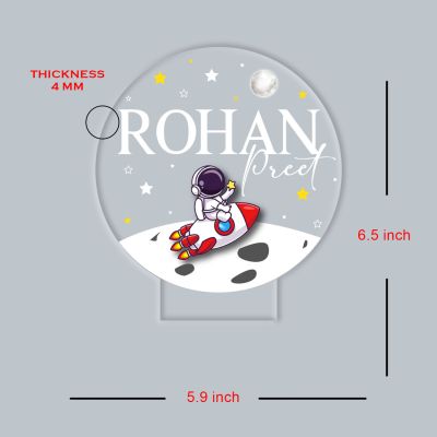 Personalized Name LED Night Light, Astronaut Space Theme Lamp with Warm White Light Custom Name Lamp Birthday Return Gift for Kids